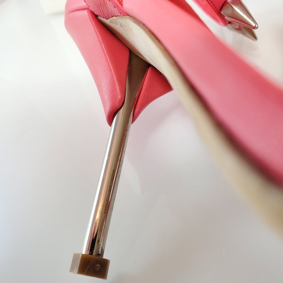 NWT$950 Alexander McQueen Coral Punk Stud Leather Ankle-Strap Sandals Heel Sz 9 - Picture 13 of 16